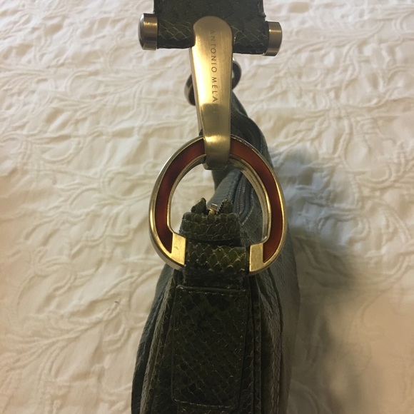 💄Super cool leather hobo in green python - Picture 2 of 8